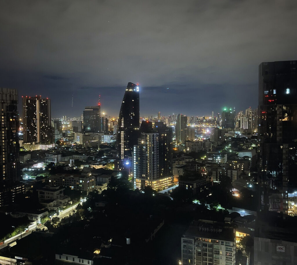 night view from bathroom